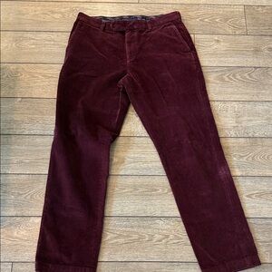 Brooks Brothers Men's Deep Red Corduroy Trousers
